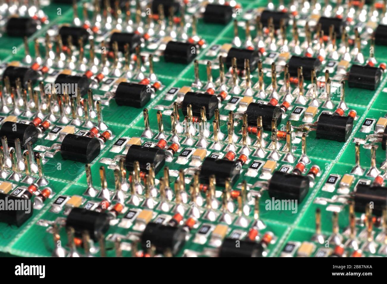 Smd Microcontroller Inside Close-up side view of a panel of SMD is located on the production of ...