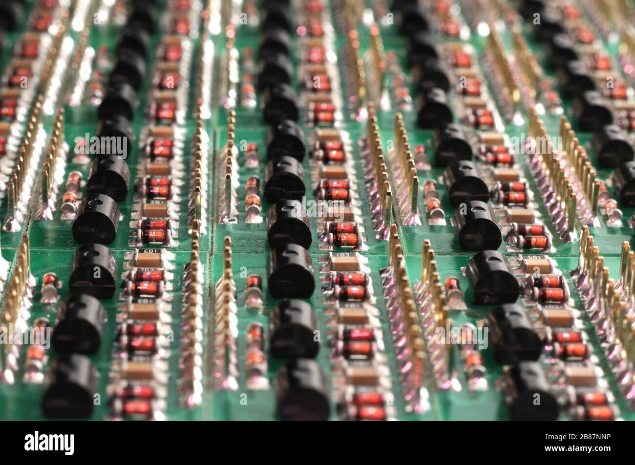 Smd Microcontroller Inside Close-up side view of a panel of SMD is located on the production of ...