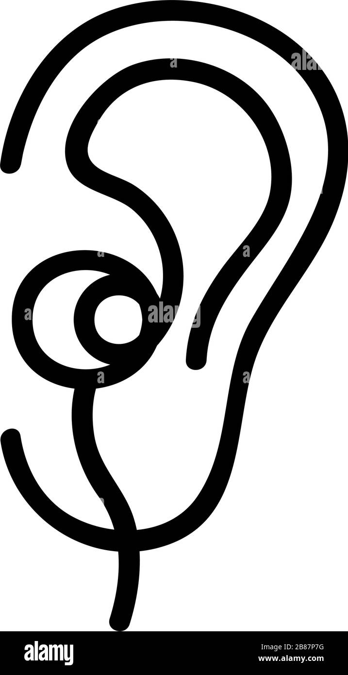 ear earphone icon vector outline illustration Stock Vector Image & Art ...