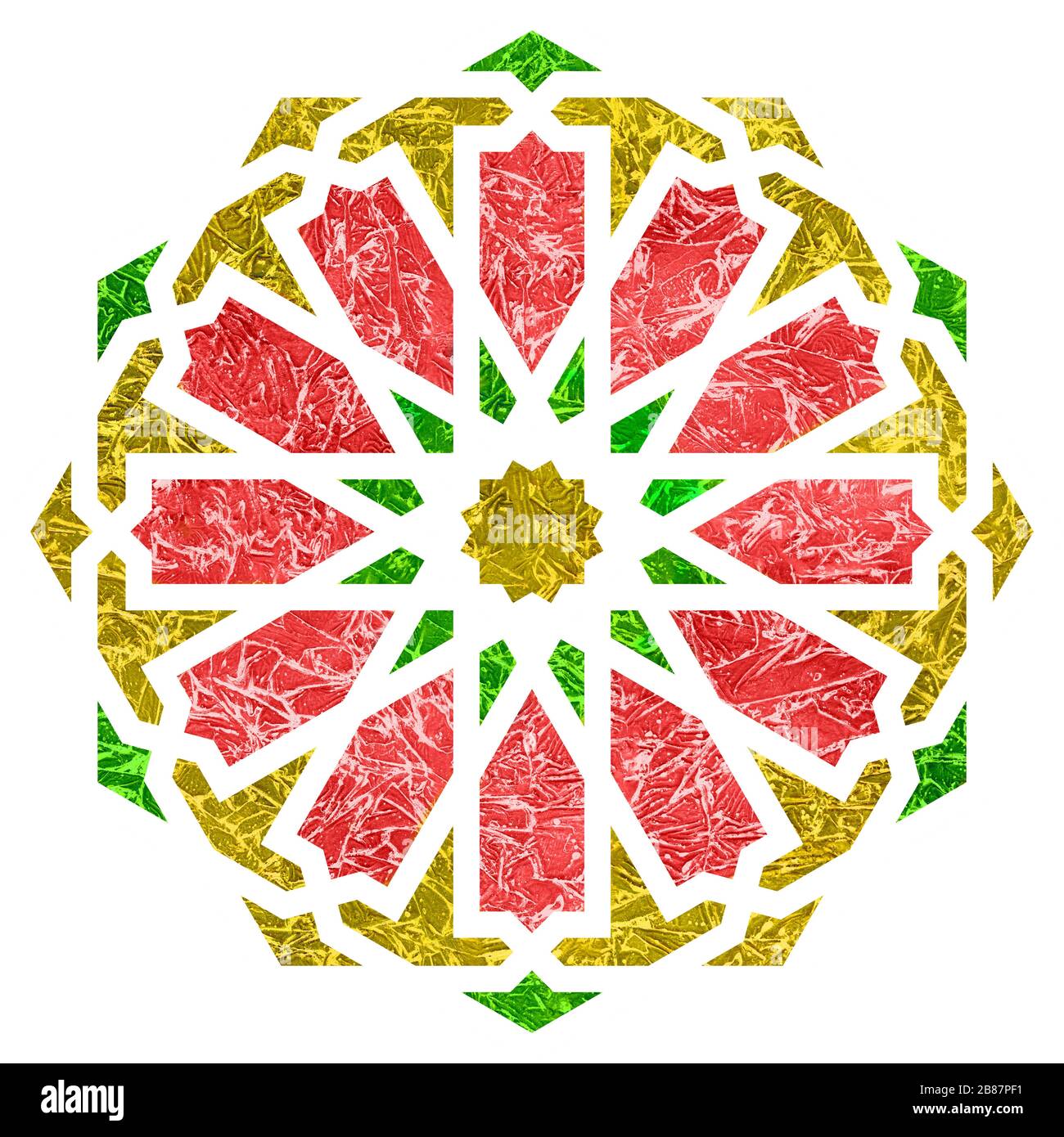 Arabesque round geometric element textured with rich texture. Emblem or ...