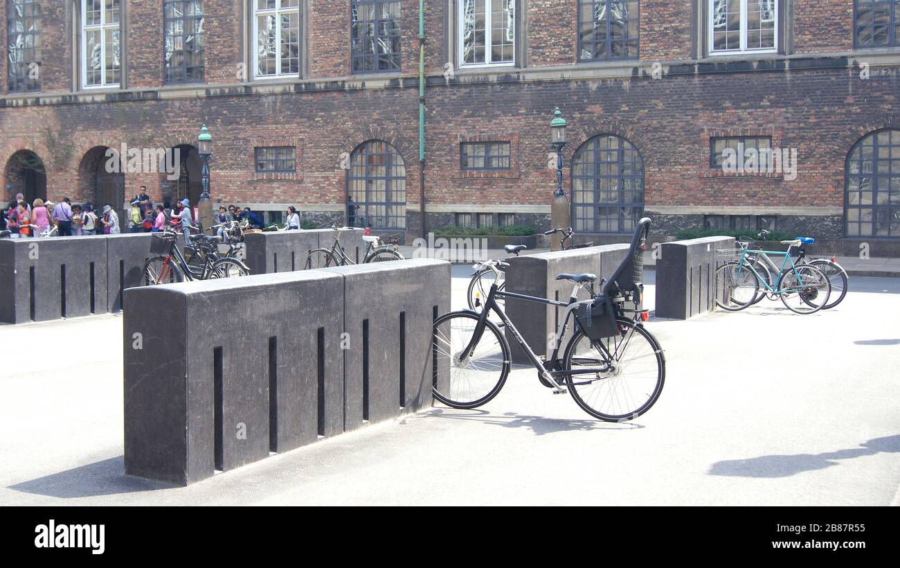 COPENHAGEN, DENMARK - JUL 04th, 2015: Bicycle parking in the city center Stock Photo
