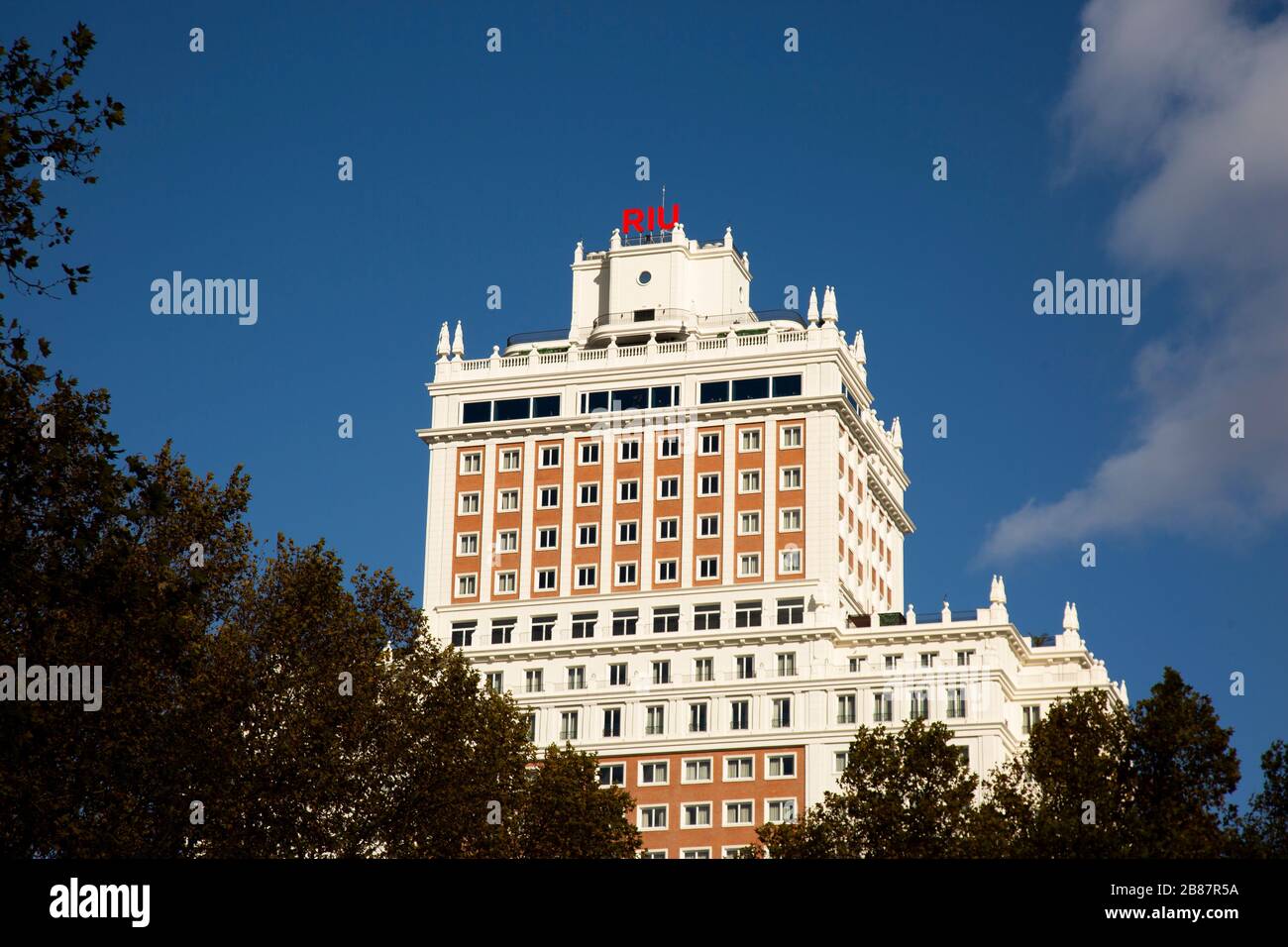 Hotel Riu at the Gran Via of Madrid. Spain Stock Photo