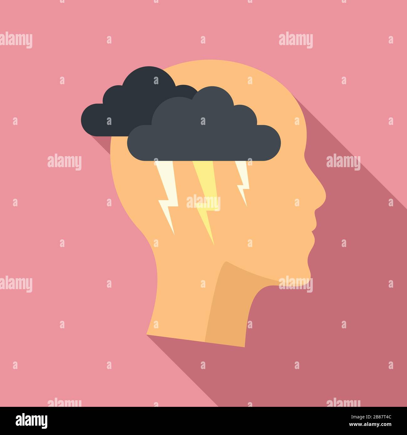 Brainstorming icon. Flat illustration of brainstorming vector icon for ...