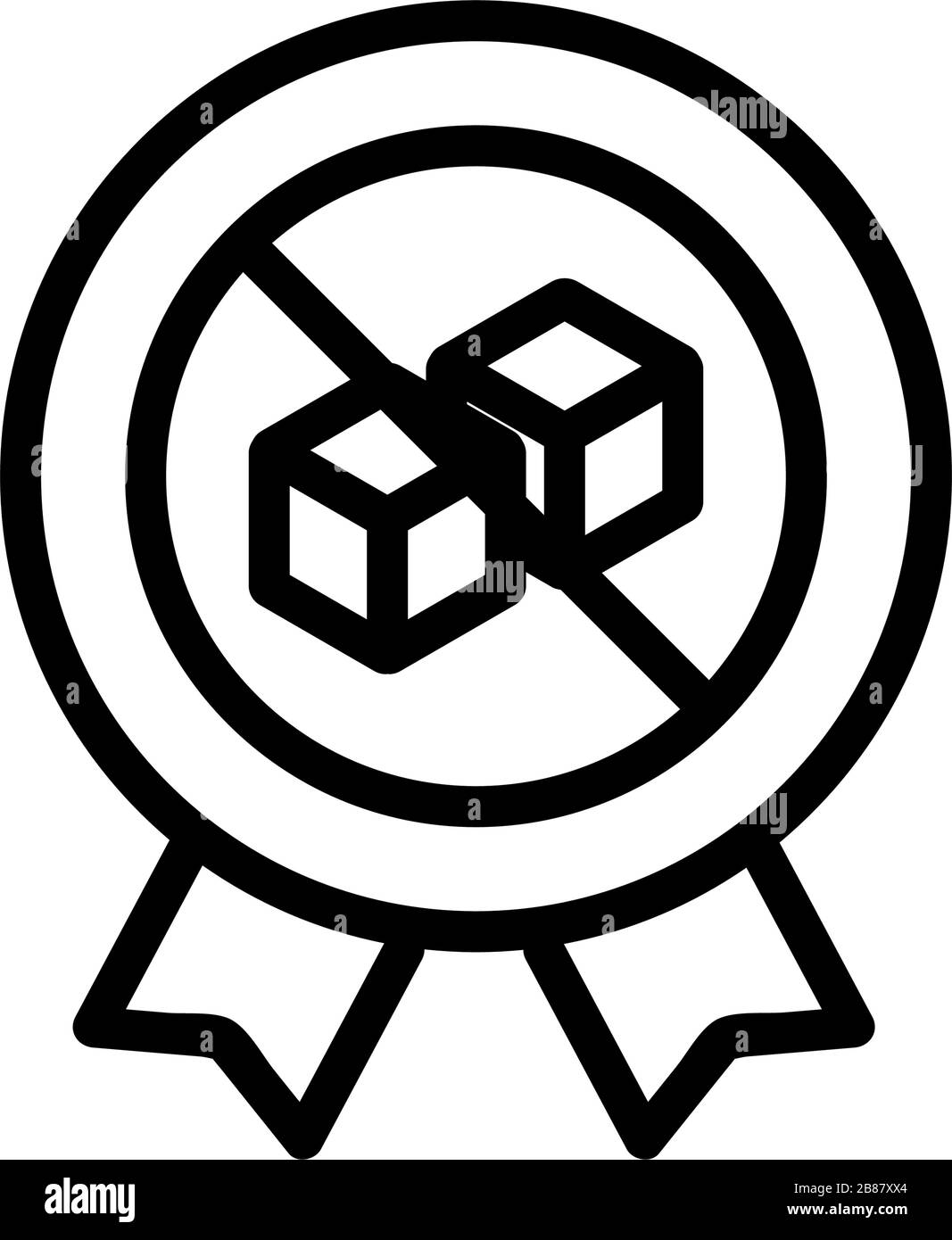 does not contain harmful additives icon vector outline illustration