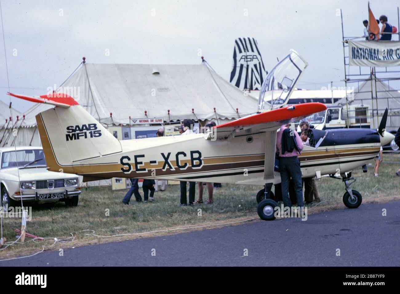 A SAAB MFI-15B SAFARI at Biggin Hill Air Fair in 1970 Stock Photo