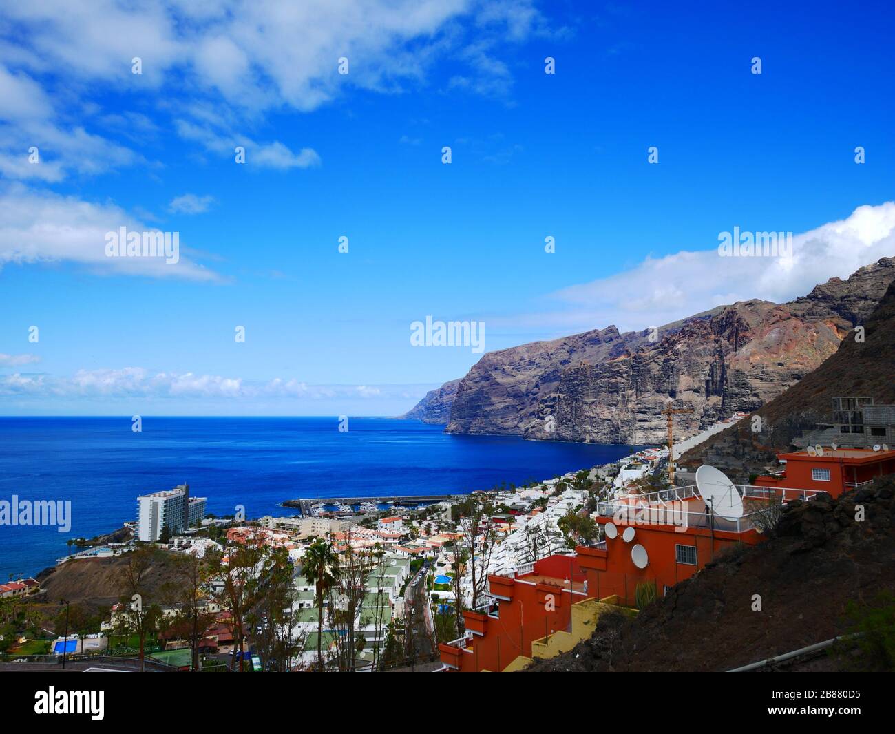 Tenerife, Spain: Panorama on Los Gigantes Stock Photo