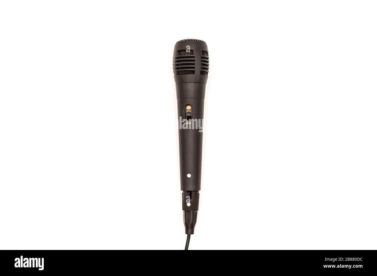 Karaoke microphone in black color on a white background Stock Photo - Alamy