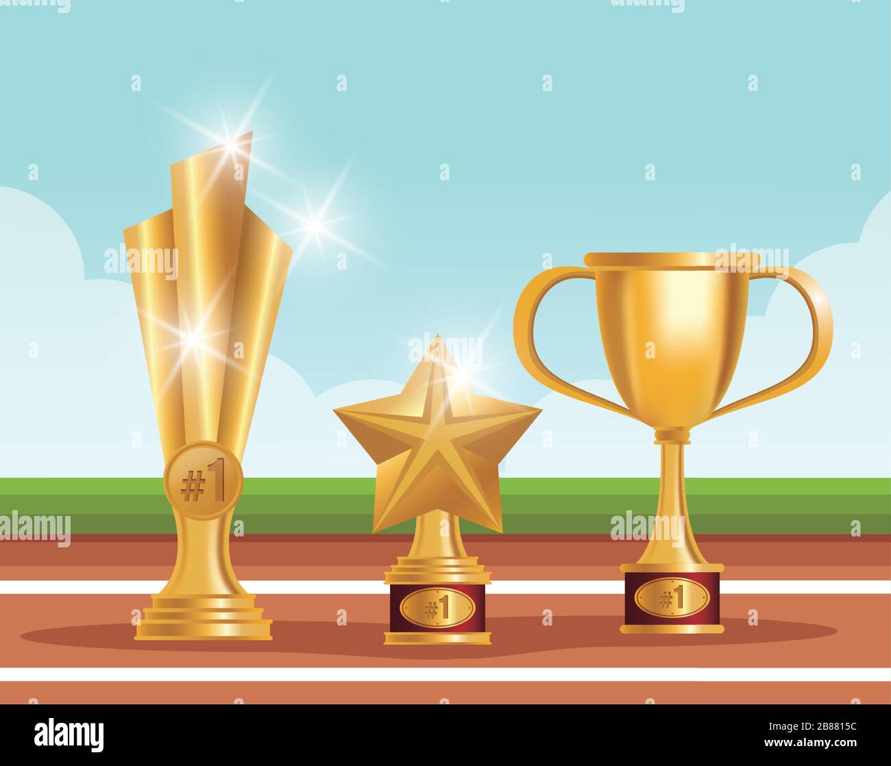 golden trophies awards set icons Stock Vector Image & Art - Alamy