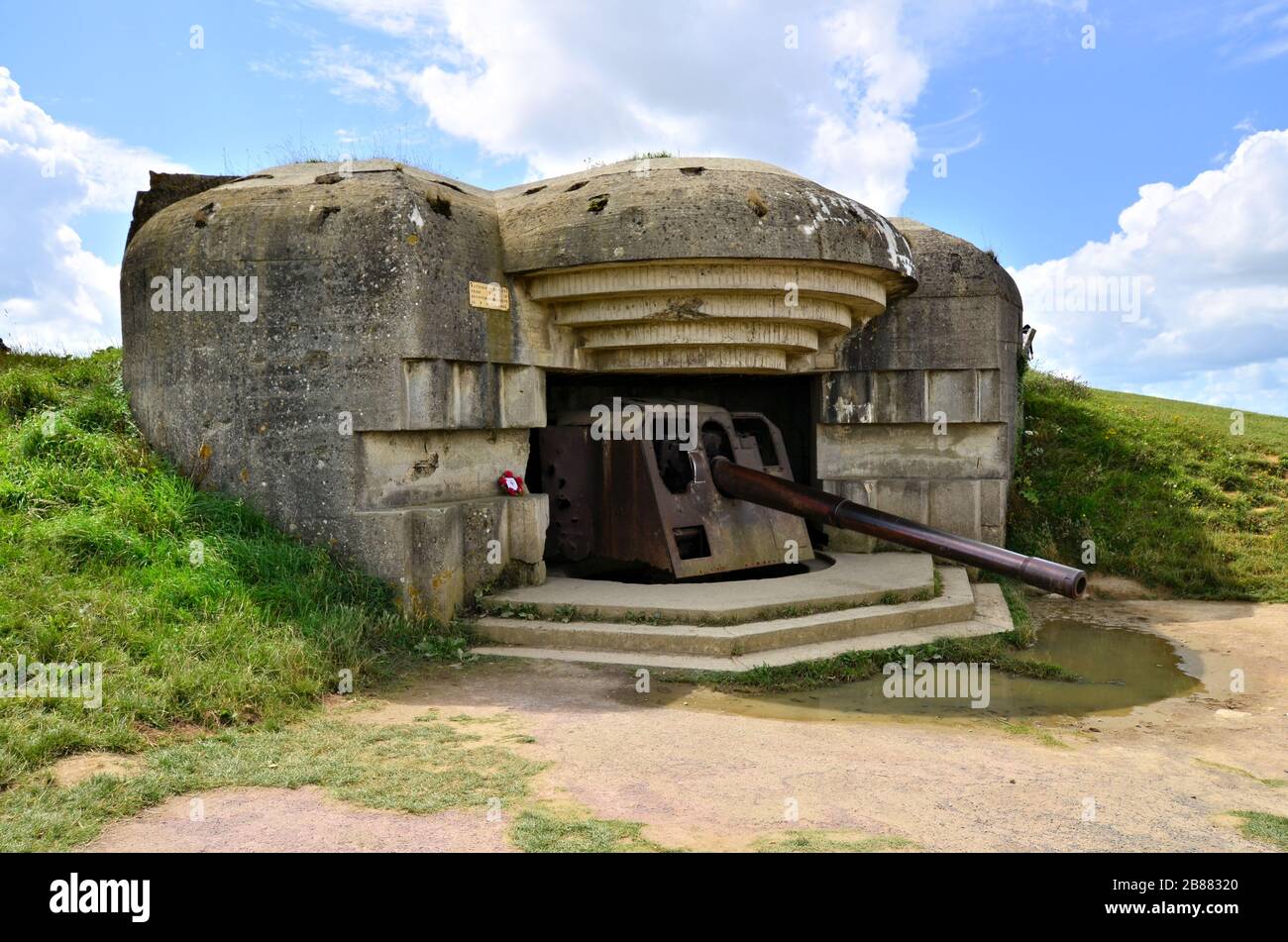 Longues-sur-Mer World War II Gun Battery, Normandy, France Stock Photo