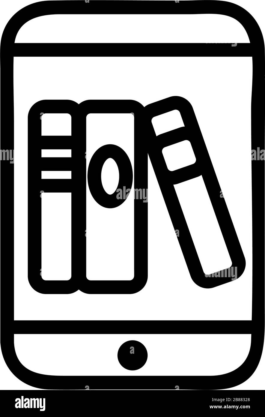 library in the phone icon vector outline illustration Stock Vector ...