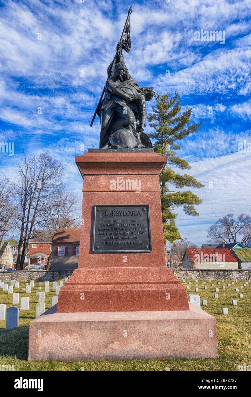 State of Pennsylvania Monument, Winchester National Monument, VA Stock