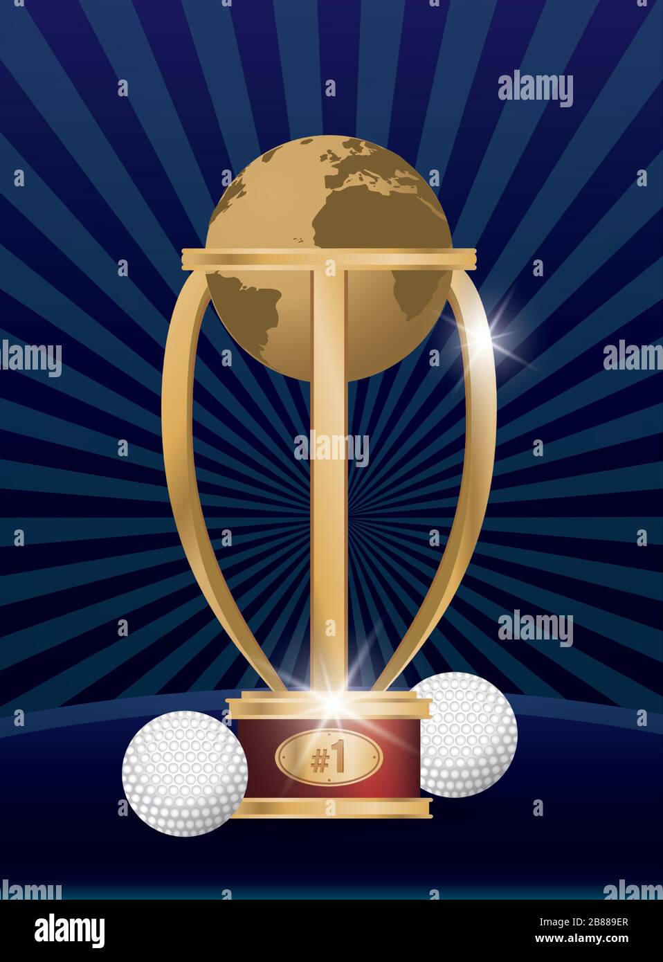 golf sport balls with trophy world Stock Vector Image & Art Alamy