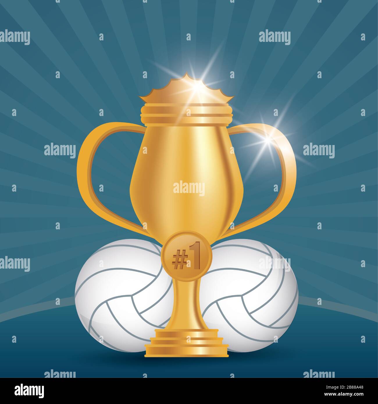 volleyball sport balloons with trophy cup Stock Vector Image & Art - Alamy