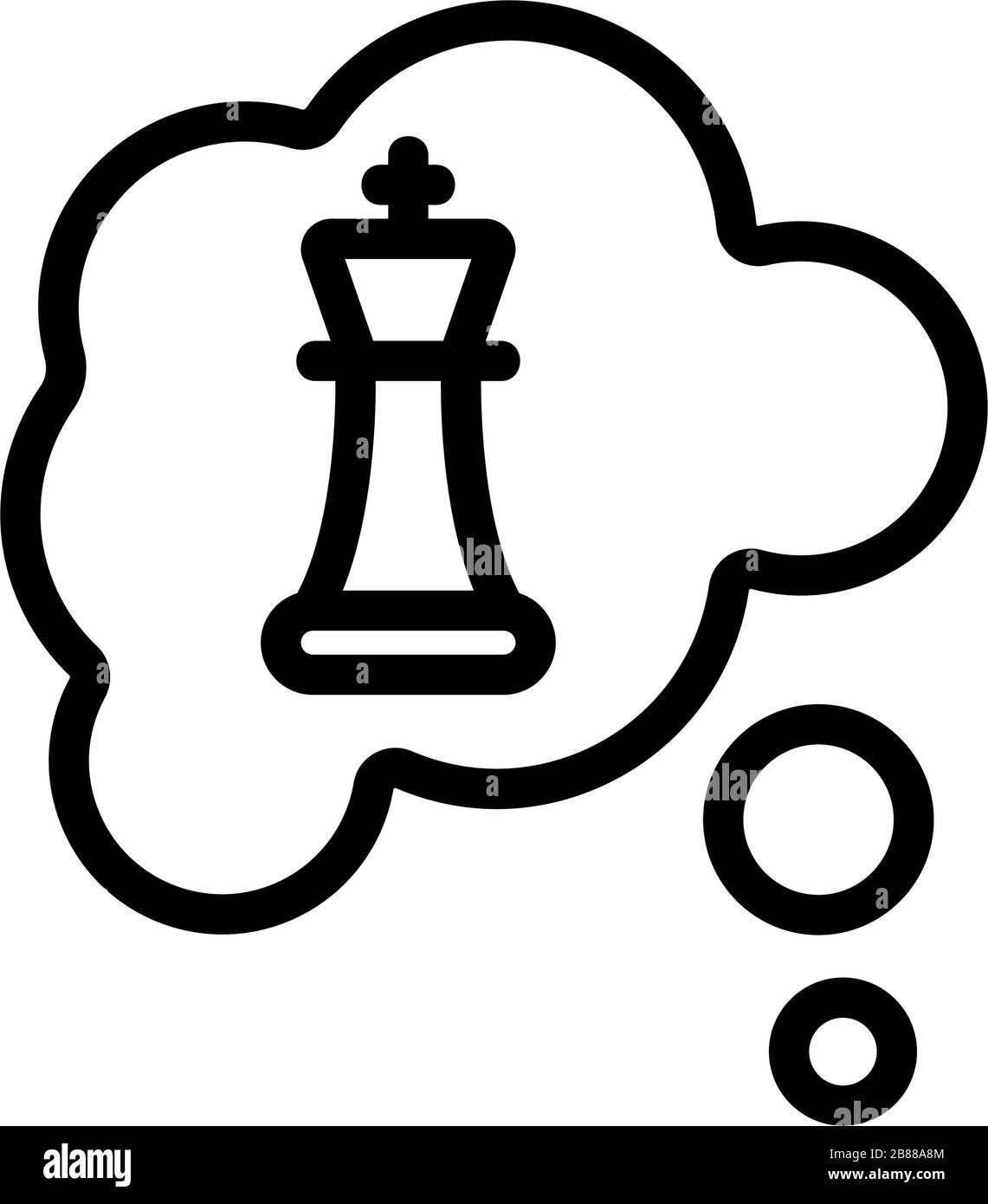 thoughts about chess icon vector outline illustration Stock Vector ...