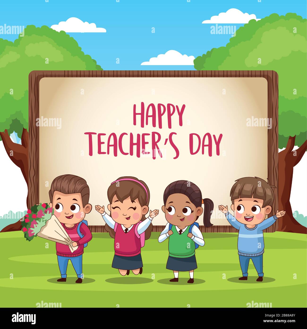 happy teachers day card with students in the field Stock Vector Image & Art - Alamy happy teachers day card with students in the field Stock Vector Image & Art - Alamy