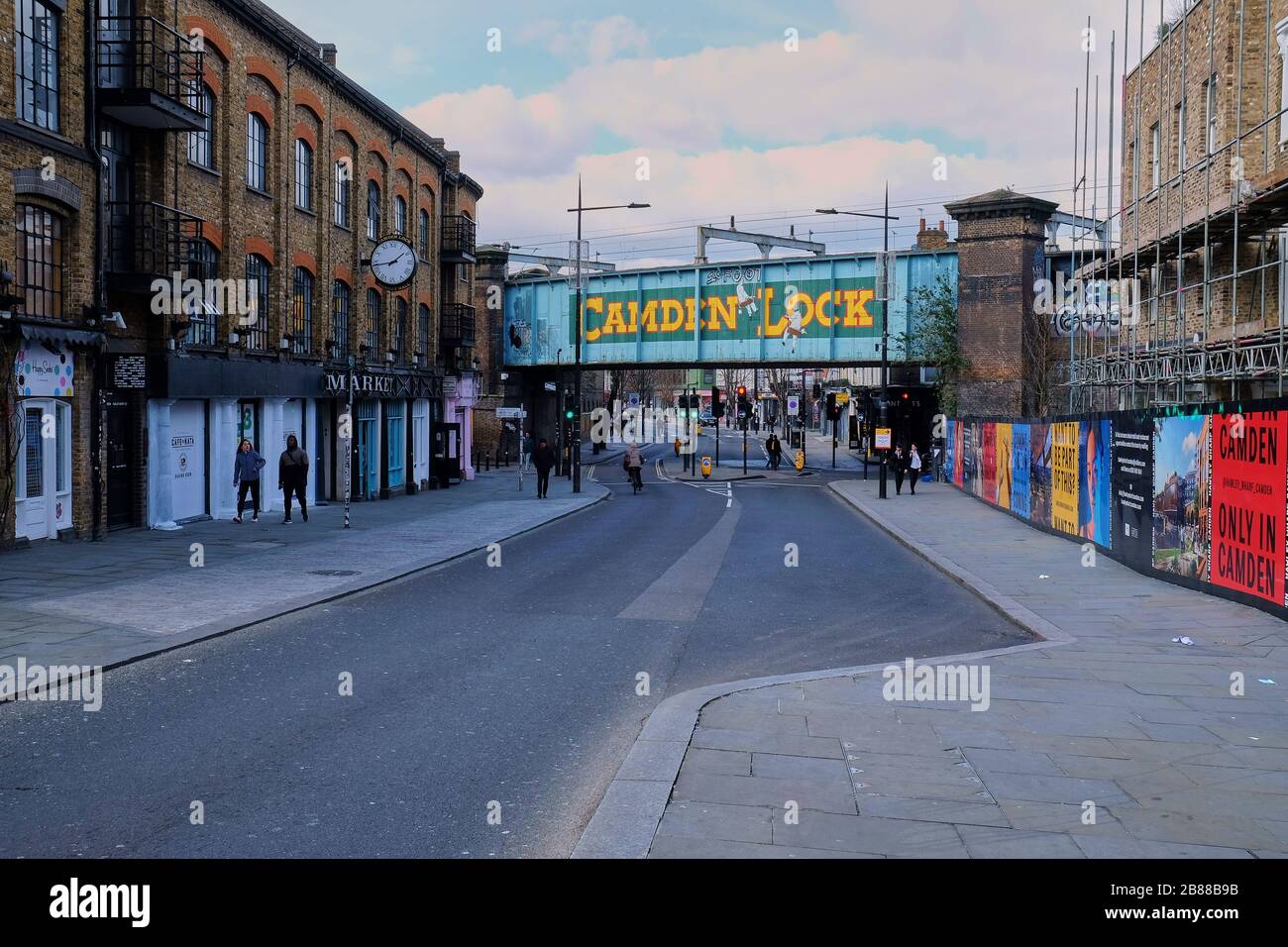 Camden Lock, London, England - March 20, 2020: Shoppers and tourist stay away from Camden because of the Coronavirus outbreak Stock Photo