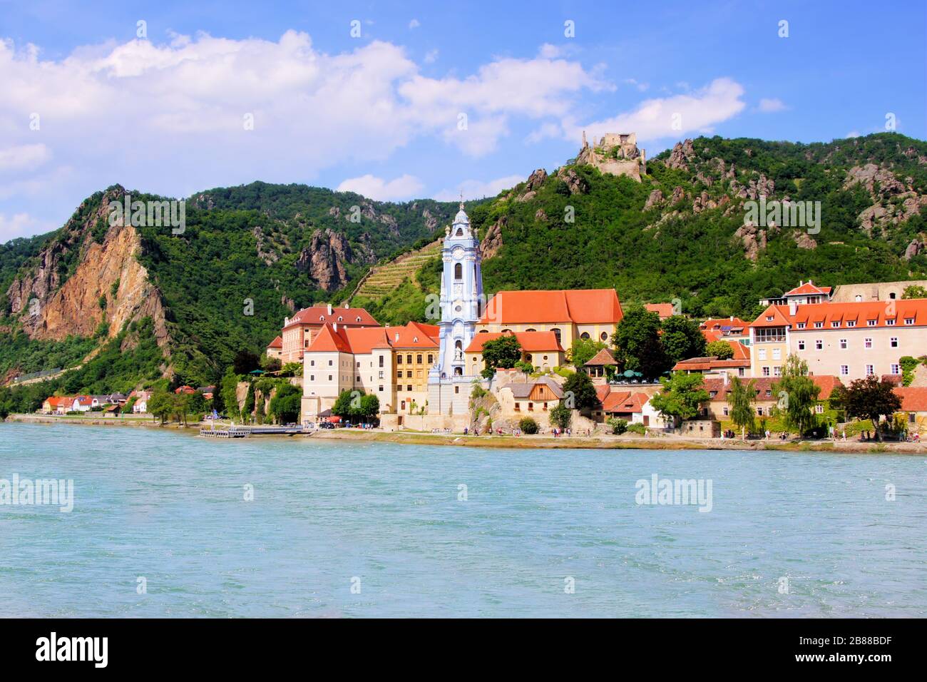 Village of Durnstein along the Danube, Wachau Valley, Austria Stock Photo