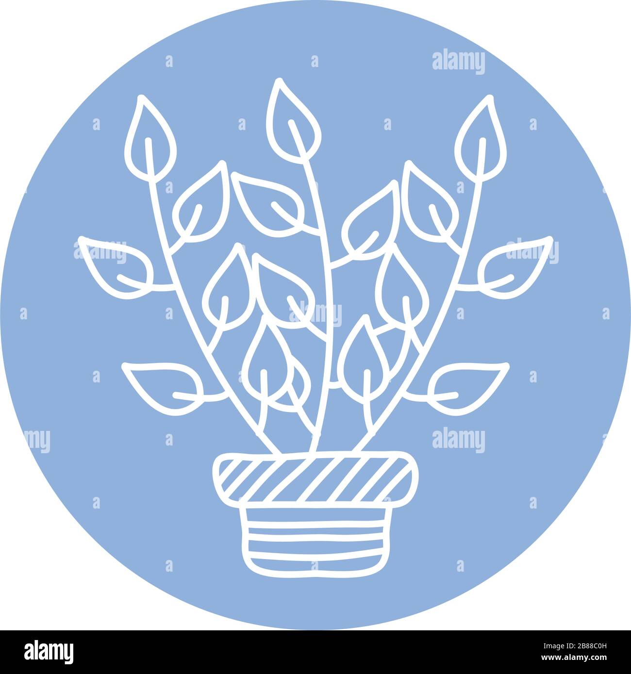 plant in a pot icon over white background, minimalist tattoo concept ...