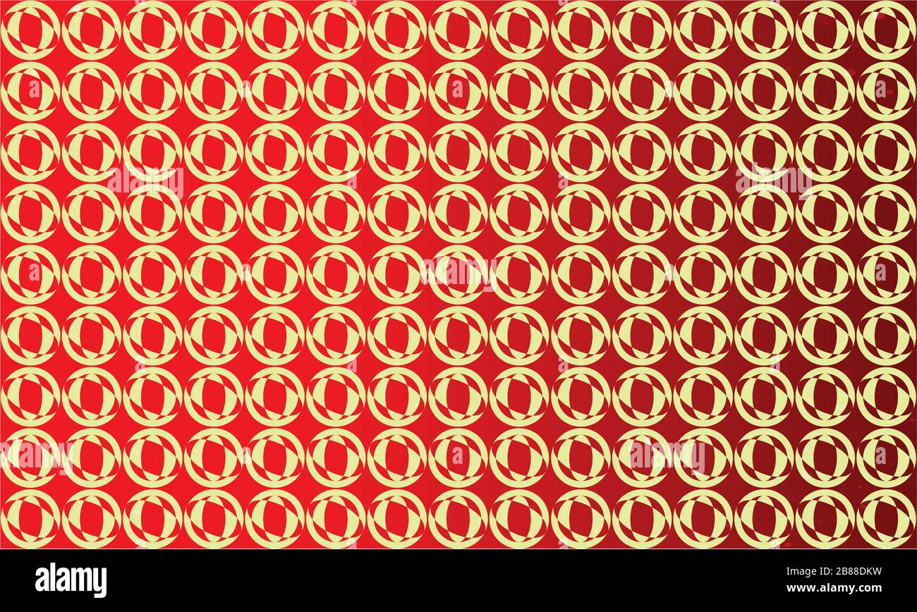 circles and ovals on abstract red background Stock Vector
