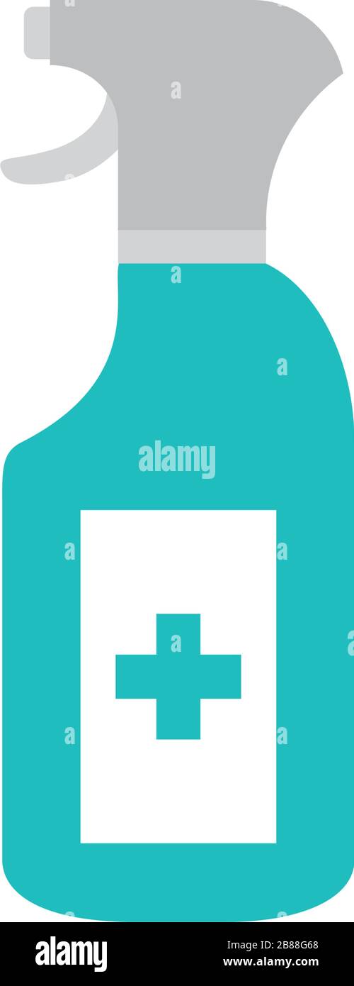 antibacterial spray bottle icon over white background, flat style ...
