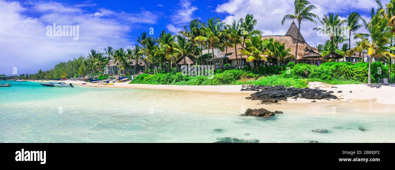 Tropical paradise in Bell Mare,Mauritius island Stock Photo - Alamy