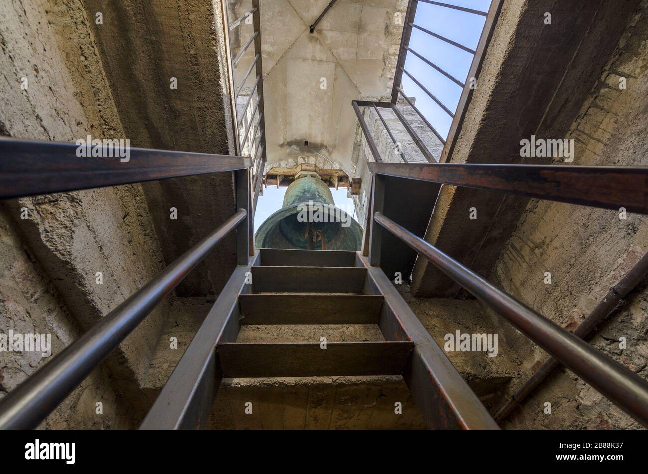 View of the bell tower of the municipal building Stock Photo