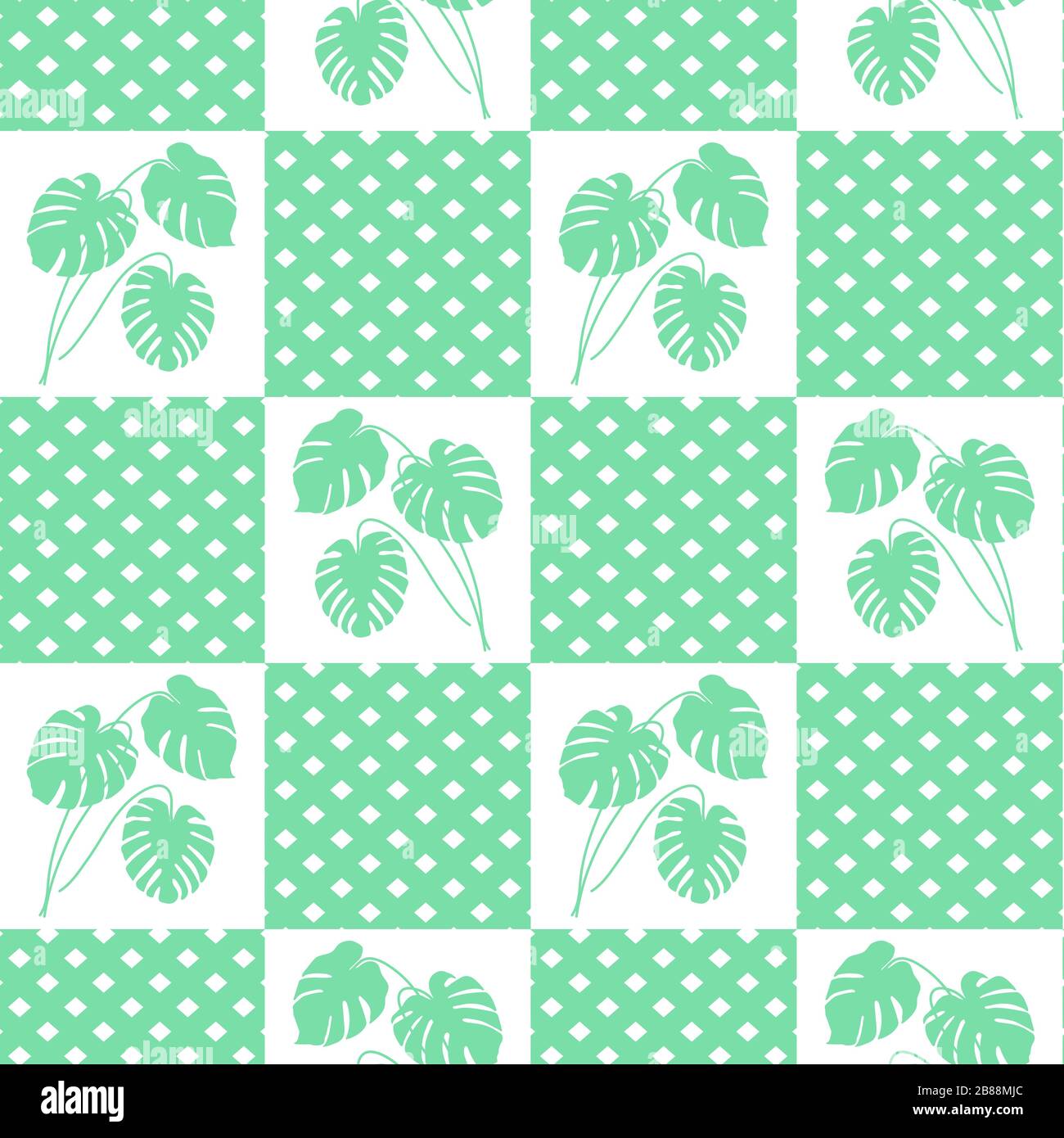 Vector Seamless pattern with house plant. Houseplant. Green natural ...