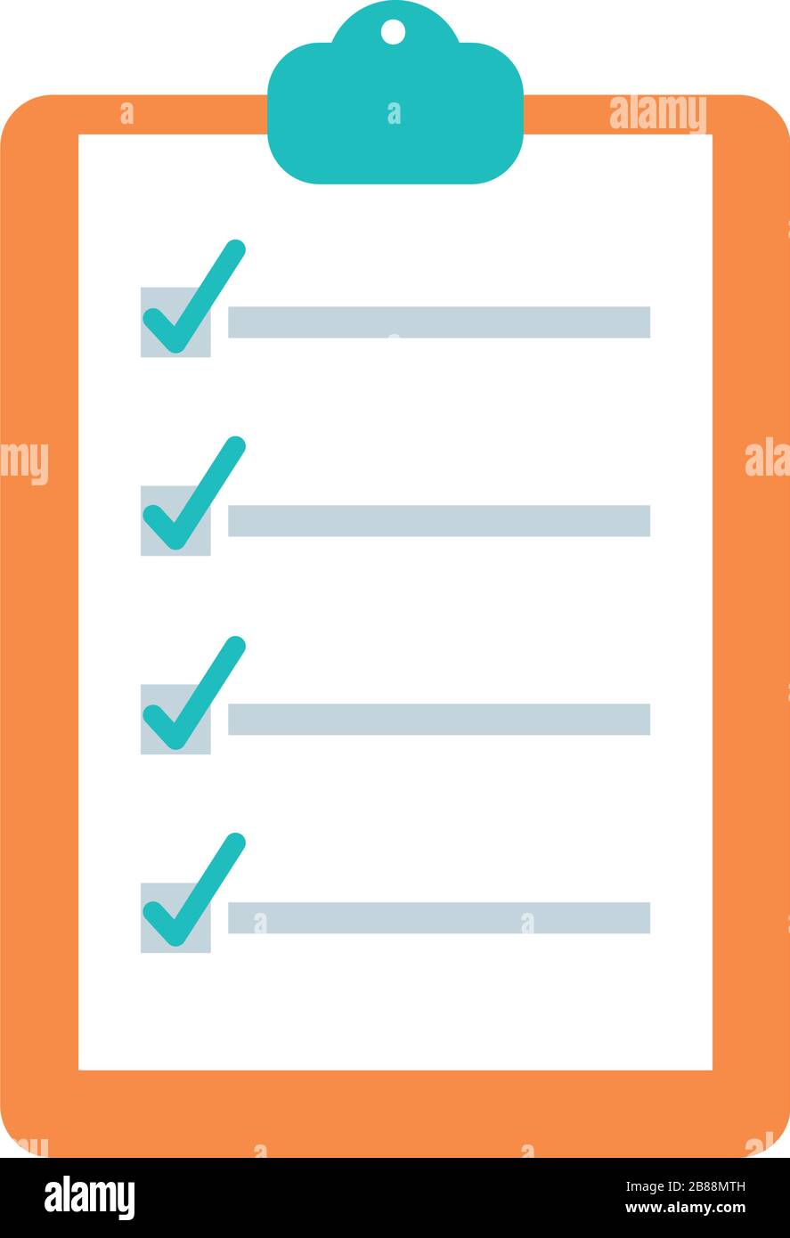 checklist report icon over white background, flat style, vector ...