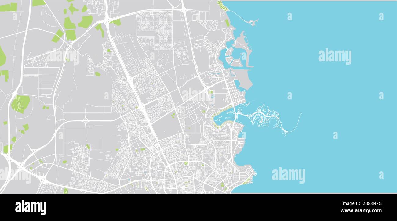 Umm Salal Mohammed Location Map Urban Vector City Map Of Umm Salal Muhammad, Qatar Stock Vector Image & Art  - Alamy