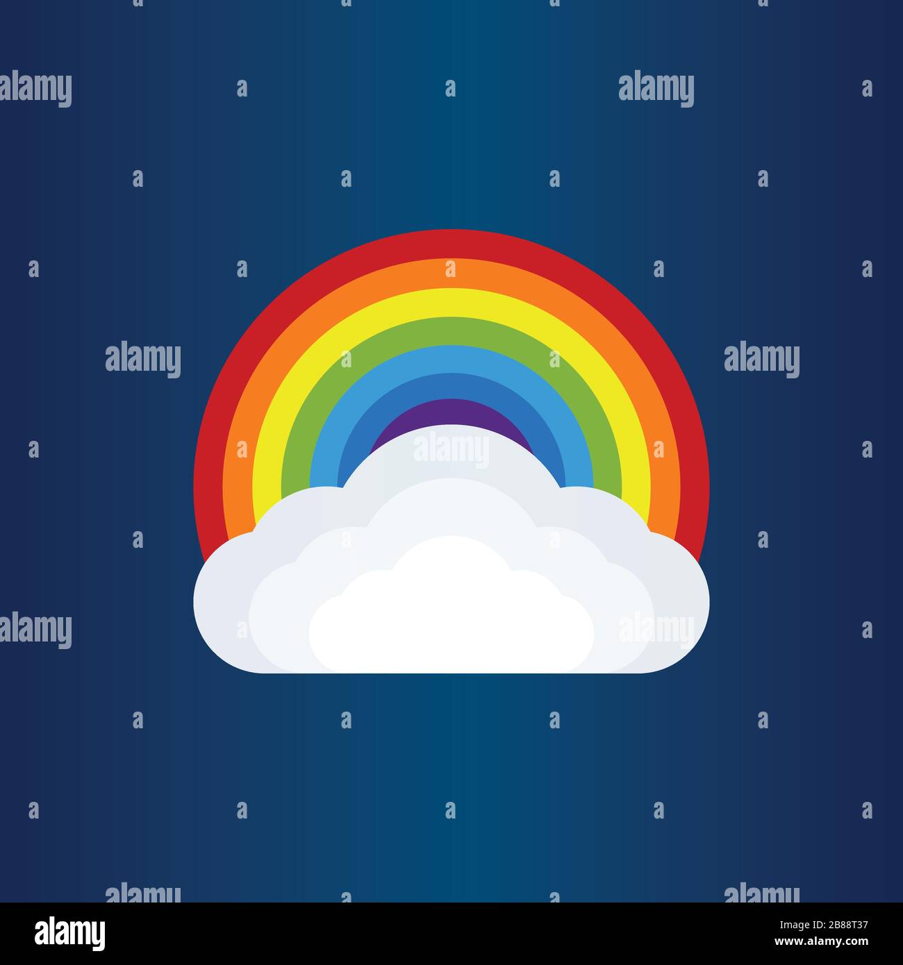 Colorful Rainbow Vector Illustration. Creative Rainbow Sky Cloud ...