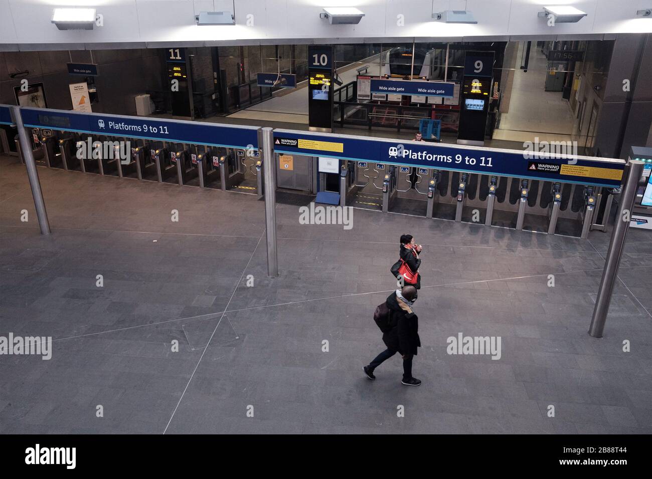 A Quiet Victoria London Underground Station During Rush Hour In London After Prime Minister Boris Johnson