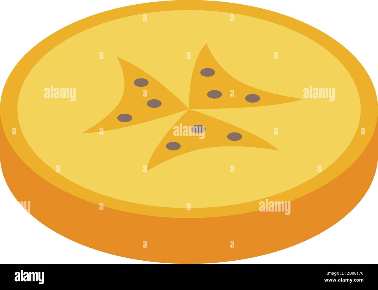 Persimmon slice icon, isometric style Stock Vector