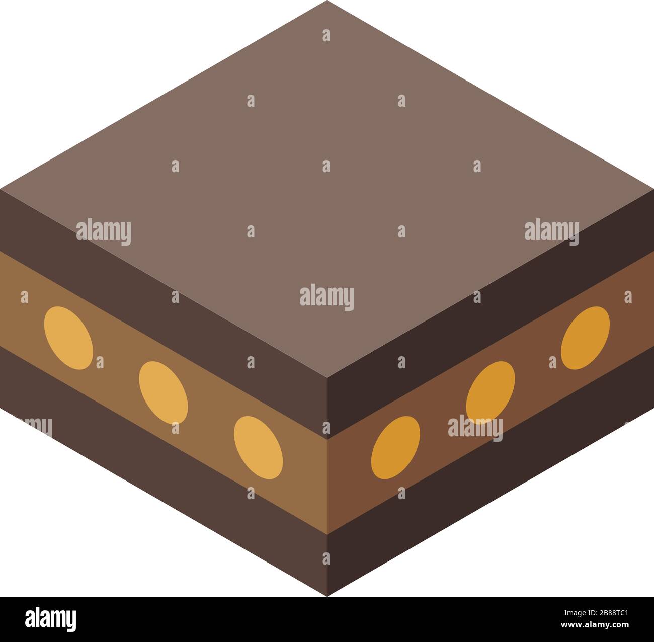 Halva nuts cake icon, isometric style Stock Vector