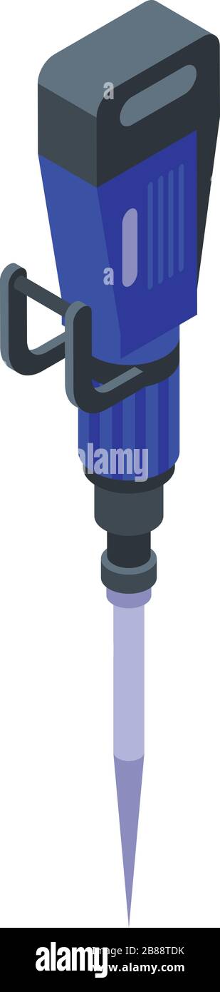Drill hammer icon, isometric style Stock Vector