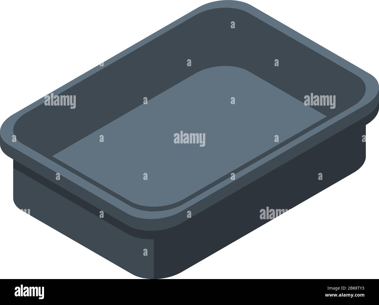 Empty black container icon, isometric style Stock Vector