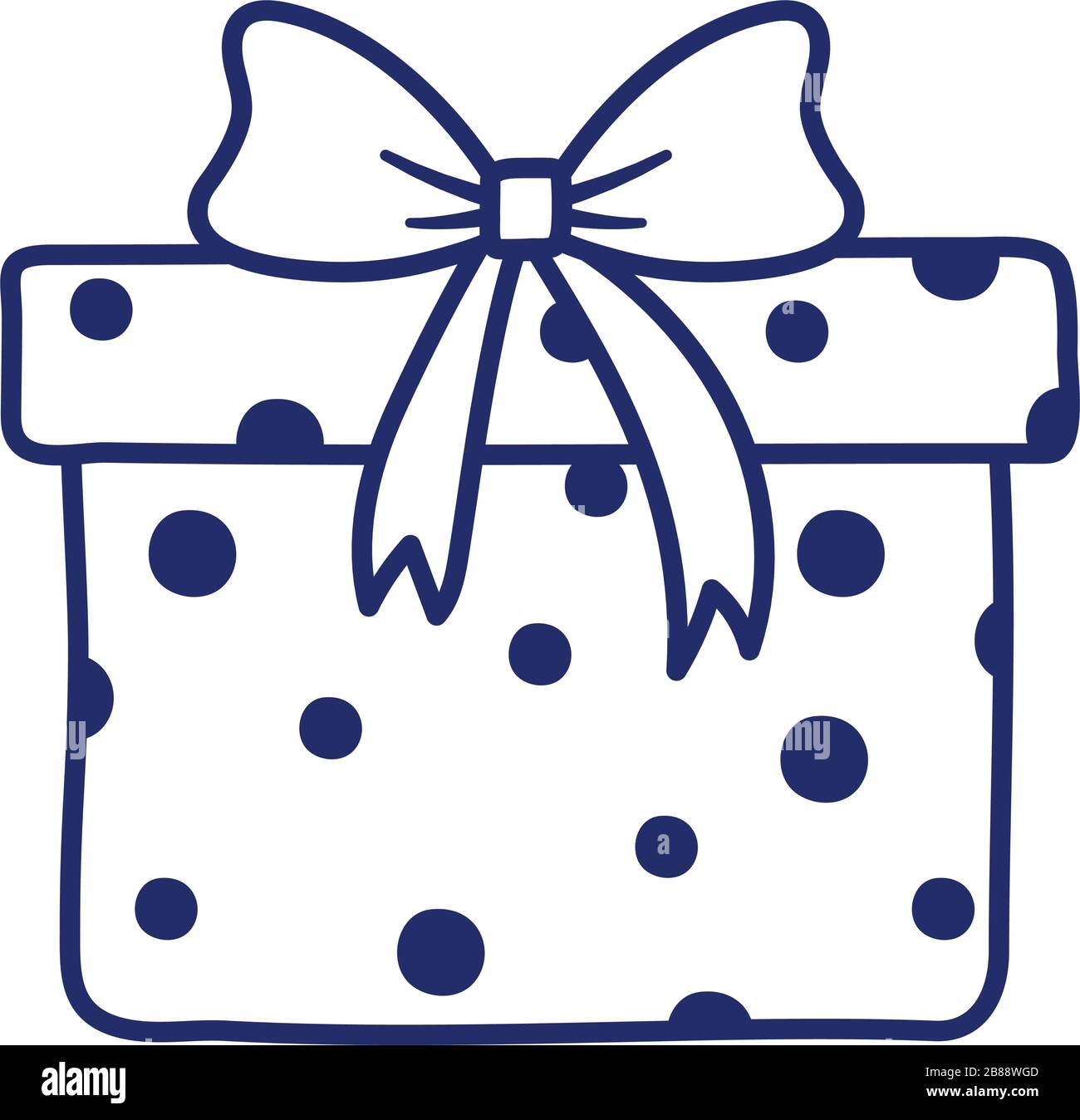 happy birthday gift box ribbon decoration celebration isolated icon