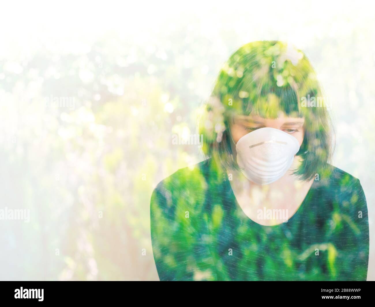 Face leaves double exposure hi-res stock photography and images - Alamy
