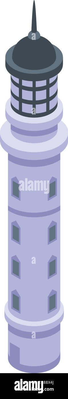 High lighthouse icon, isometric style Stock Vector