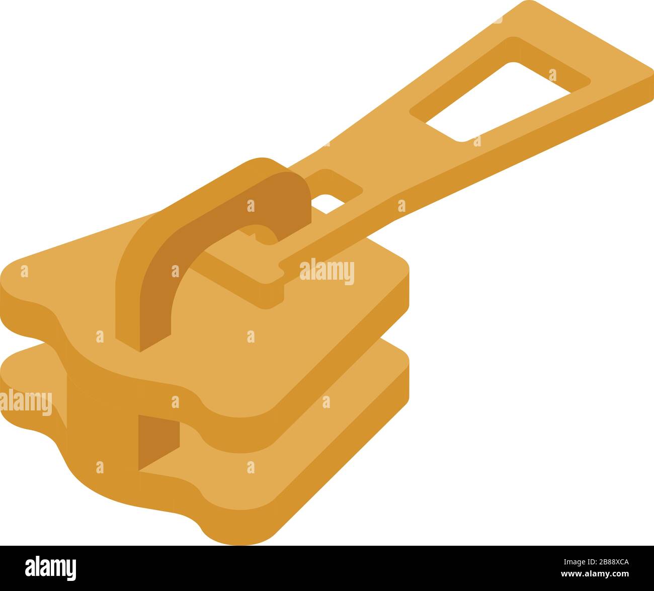 Modern zipper pull icon, isometric style Stock Vector