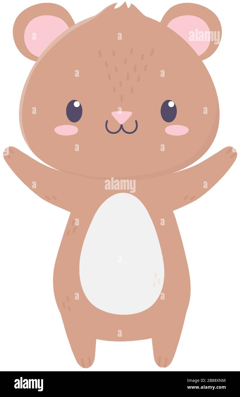 cute bear animal cartoon isolated icon vector illustration Stock Vector ...