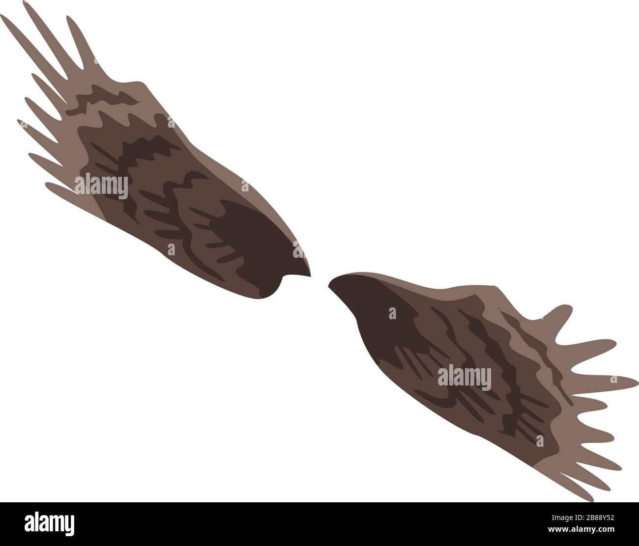 Gothic wings icon, isometric style Stock Vector