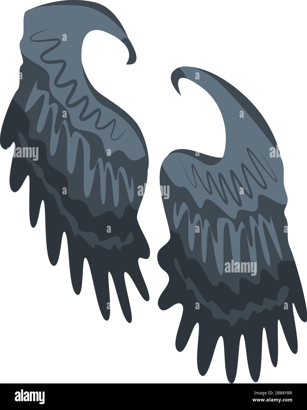 Black wings icon, isometric style Stock Vector