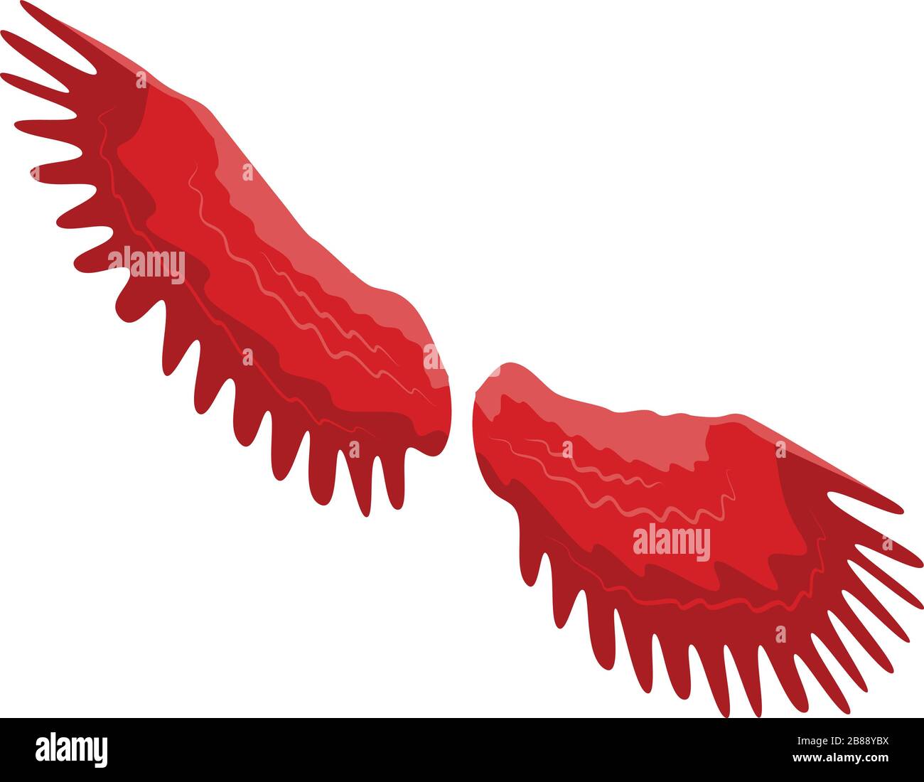 Red wings icon, isometric style Stock Vector