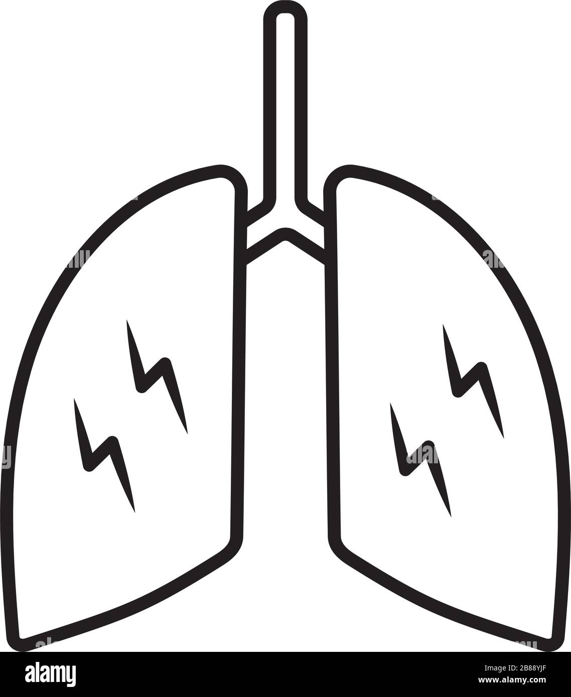 lungs line style icon vector design Stock Vector