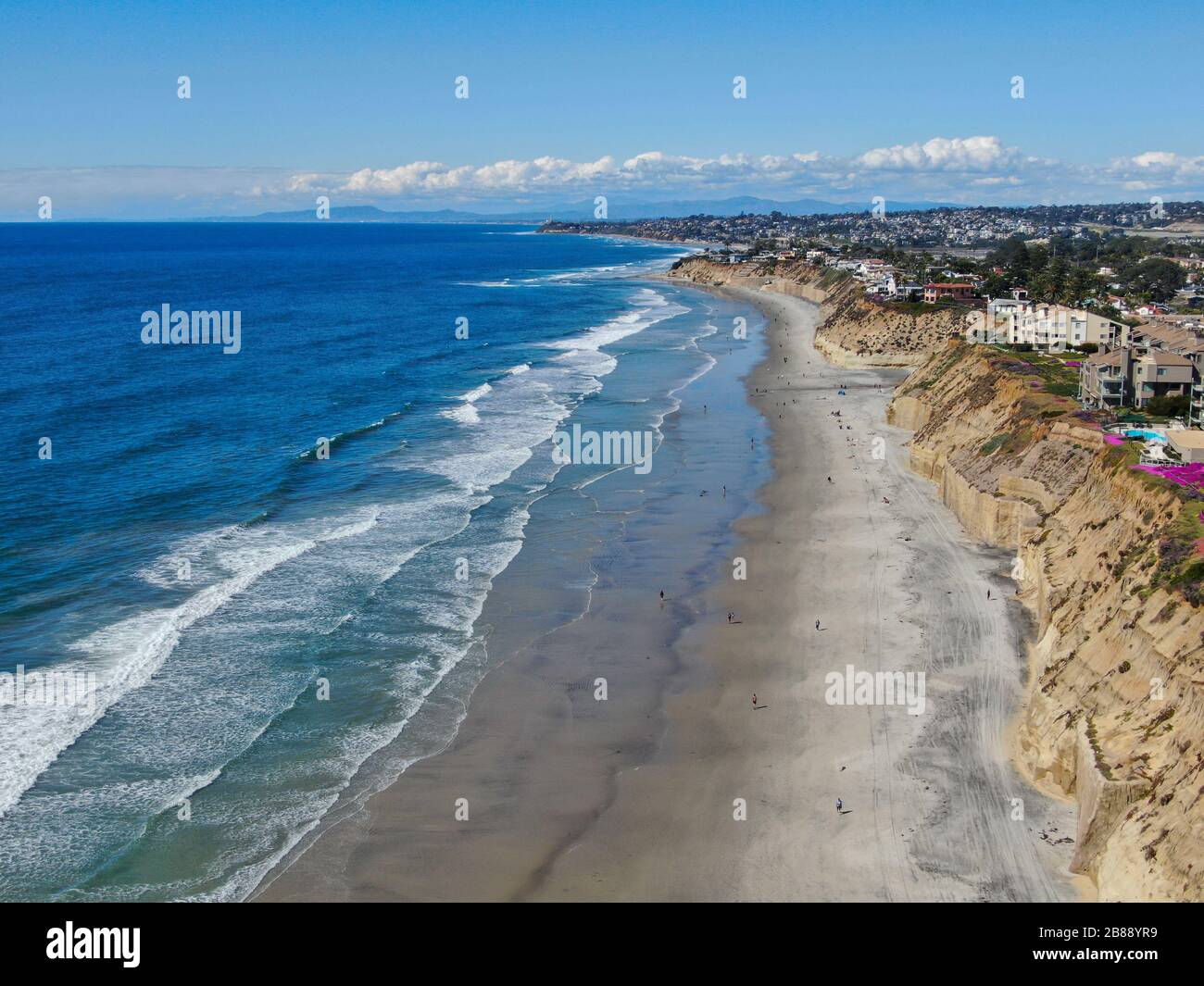 Aerial view of Solana Beach with Pacific ocean during sunny day, coastal  city in San Diego County, California. USA Stock Photo - Alamy