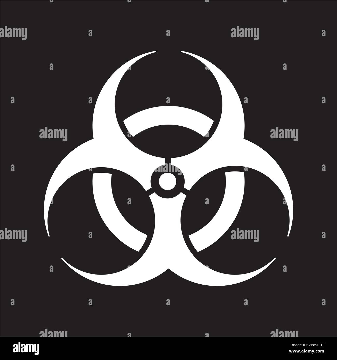 Biohazard Sign (danger caution sign), Pandemic Expansion Symbol. The emblem of pathogen infection and the spread of the diseases. Stock Vector