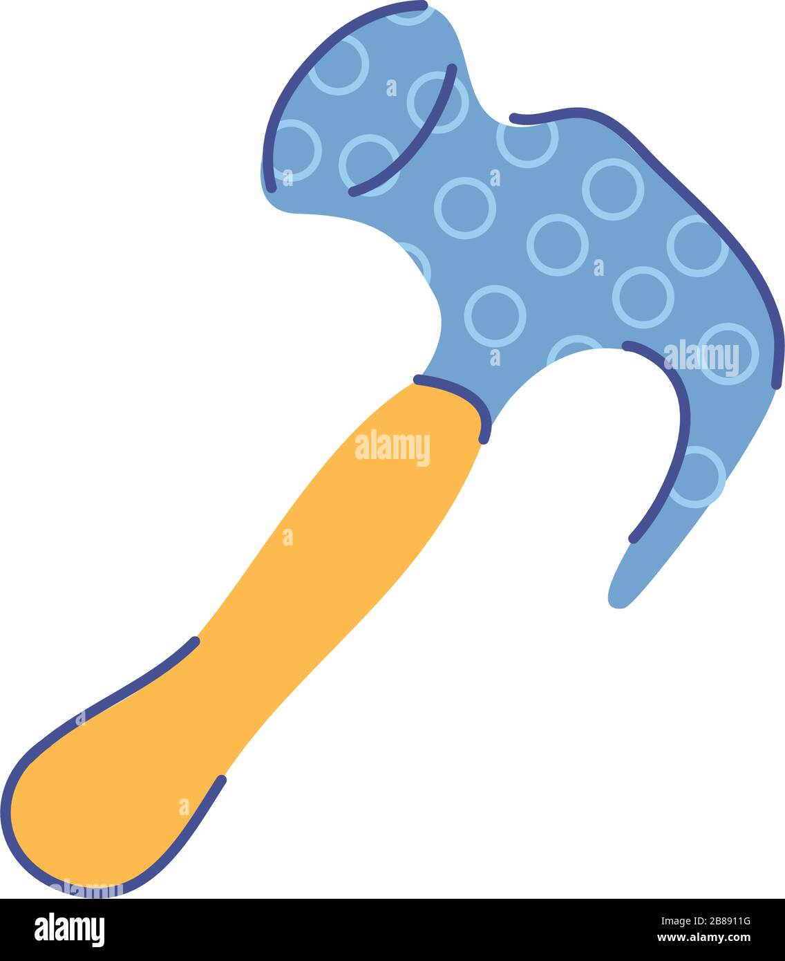 hammer tools repair construction line and fill icon vector illustration ...