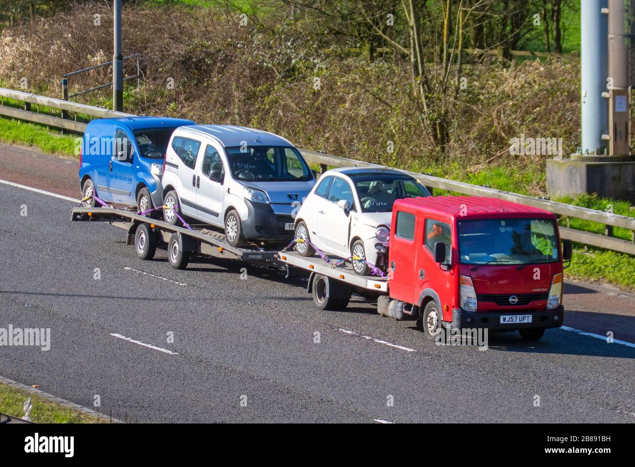 Nissan Cabster & trtailer car transporter carrier; Motorway heavy bulk