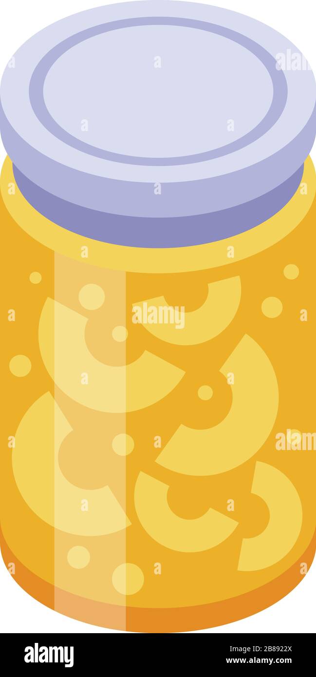 Apricot home jam icon, isometric style Stock Vector
