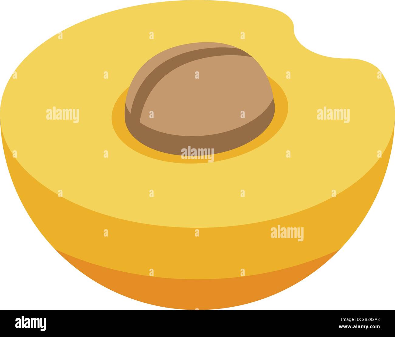 Sweet half apricot icon, isometric style Stock Vector